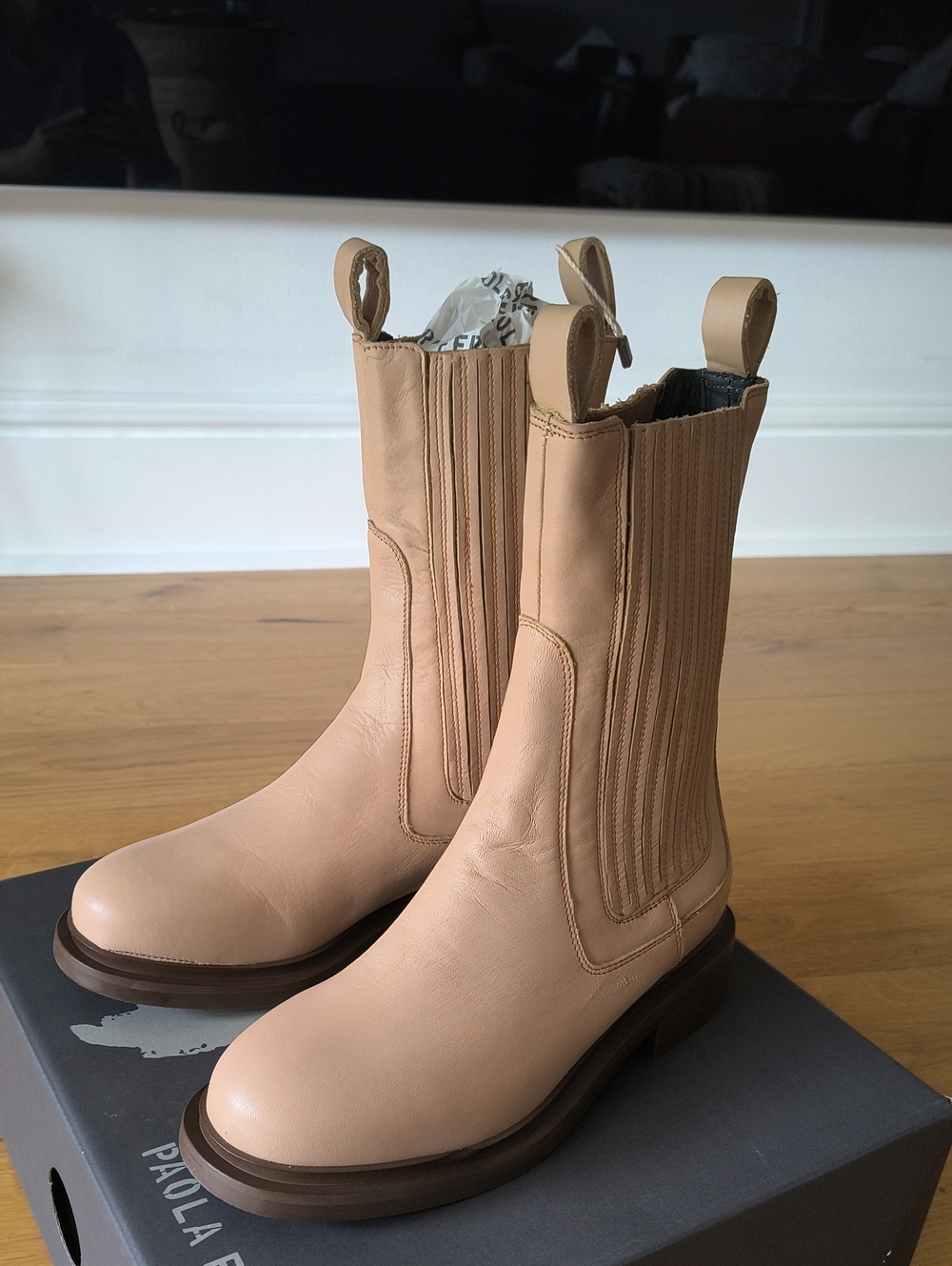 Made in Italy Tan Leather Chelsea Boots Size 36 US 6